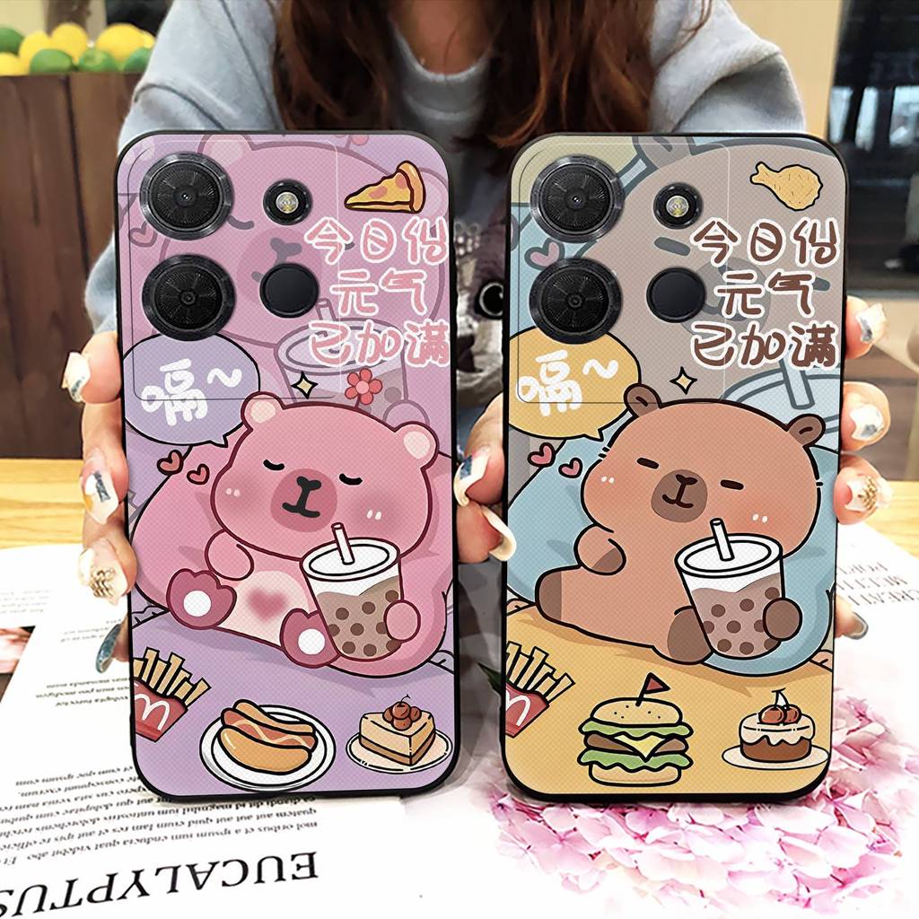 ซิลิโคนคู่เคสโทรศัพท์สําหรับ TCL 503/T442M/T442A/T442J น่ารักนุ่มกรณี Graffiti ทนทาน Dirt-resistant 