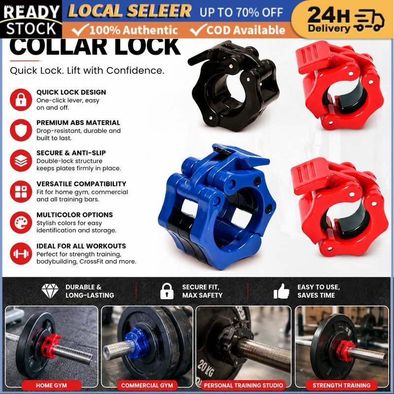 2 ชิ้น Barbell Spinlock ทนทานน้ําหนักแผ่นล็อคคอที่เชื่อถือได้ความปลอดภัย Olympic Barbell คลิปยึด Bar