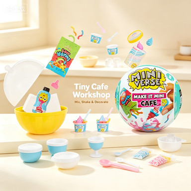 Miniverse Make It Mini Cafe Series 5 Unbox Make Set Display DIY เรซิ่น Play Kit ที่สมจริง Mini Snack