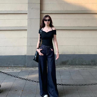 Pure Desire One-Shoulder Halter คอหญิงฤดูร้อนสาวร้อนเอวแคบผอมสั้นด้านบน