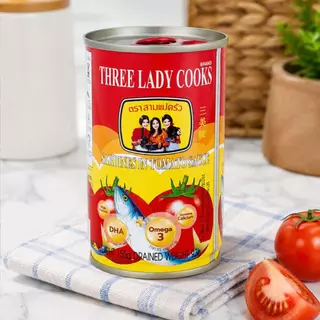 (ยกแพ็ก) THREE LADY COOKS Sardines In Tomato Sauce ปลากระป๋อง ตรา สามแม่ครัว 155g x10