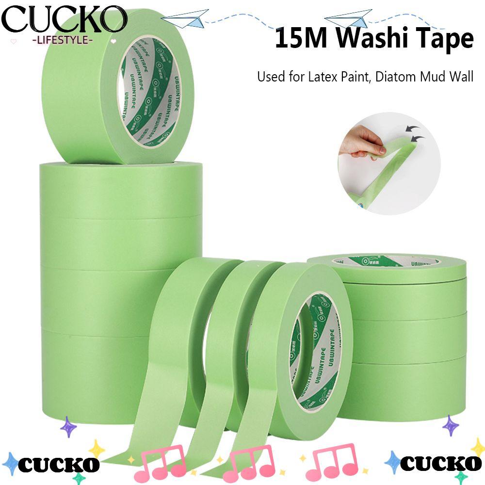 CUCKO 15M Washi Tape, No Trace Weak Viscous Separation Paper, Professional Household Self-Adhesive Art Latex Paint Masking Tape Outdoor