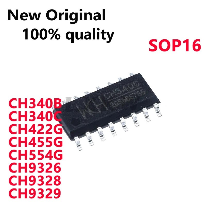 5PCS CH340B CH340C CH422G CH455G CH554G CH9326 CH9328 CH9329 SOP16 IC Chipset ในสต็อกขายส่ง