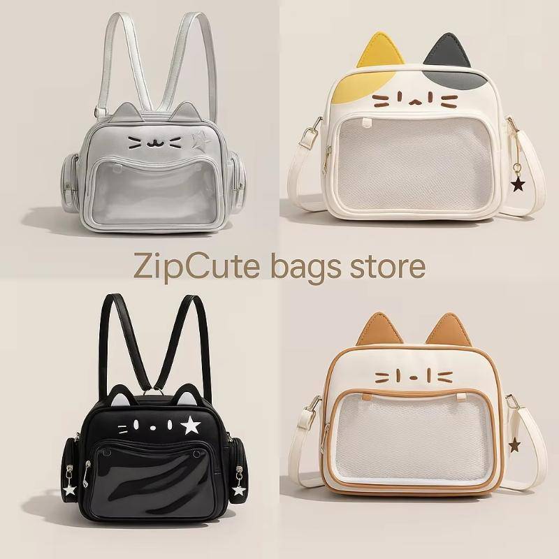STHB Cat Design Ita Bag Y2K Millennium Spice Girl Style ความจุขนาดใหญ่ 5 สีอเนกประสงค์สําหรับการเดิน