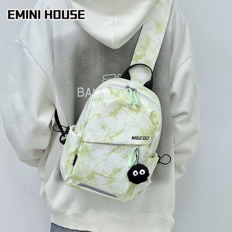 [EMINI HOUSE] Tie-Dye Chest Bag ins Street Wear Messenger Bag Male Female Students Casual Water Repe