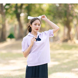 เสื้อนักเรียน คอปกทหารเรือ เสื้อนักเรียนหญิง ม.ต้น อก 30-54 นิ้ว ✅ฟรี ปักชื่อ✅
