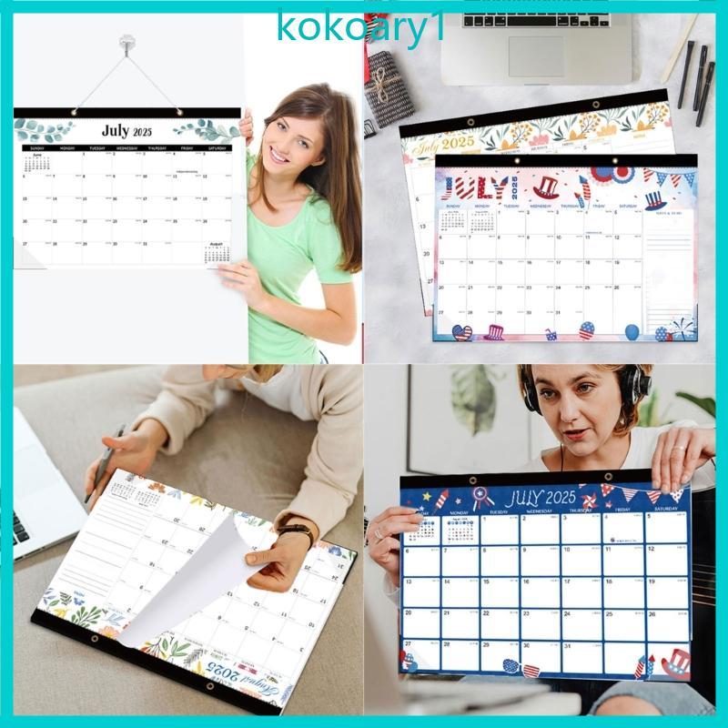 ขนาด 2025-2026 ปฏิทินแขวนผนัง Twin-Coil Binding Wall Calendar Planner 18 เดือนปฏิเสธจากเดือนกรกฎาคม 