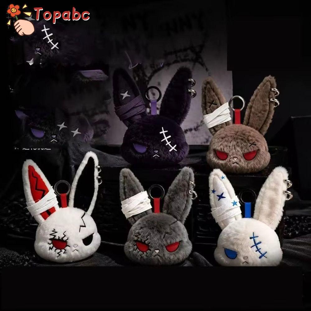 TOPABJW Dark Bunny ตุ๊กตาตุ๊กตา,น่ารักออกแบบตุ๊กตากระต่าย,น่ารักสไตล์โกธิคปักเป็นมิตรกับผิวกระต่ายจี้กระเป๋าตกแต่ง