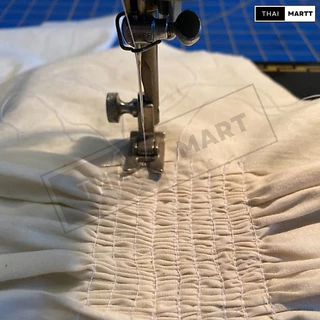 ด้ายสม็อก ด้ายยางยืด ตราโลมาสีขาว300กรัม| Elastic Yarnเย็บสม็อก กางเกงเอวยางยืด [ 1 หลอด ]