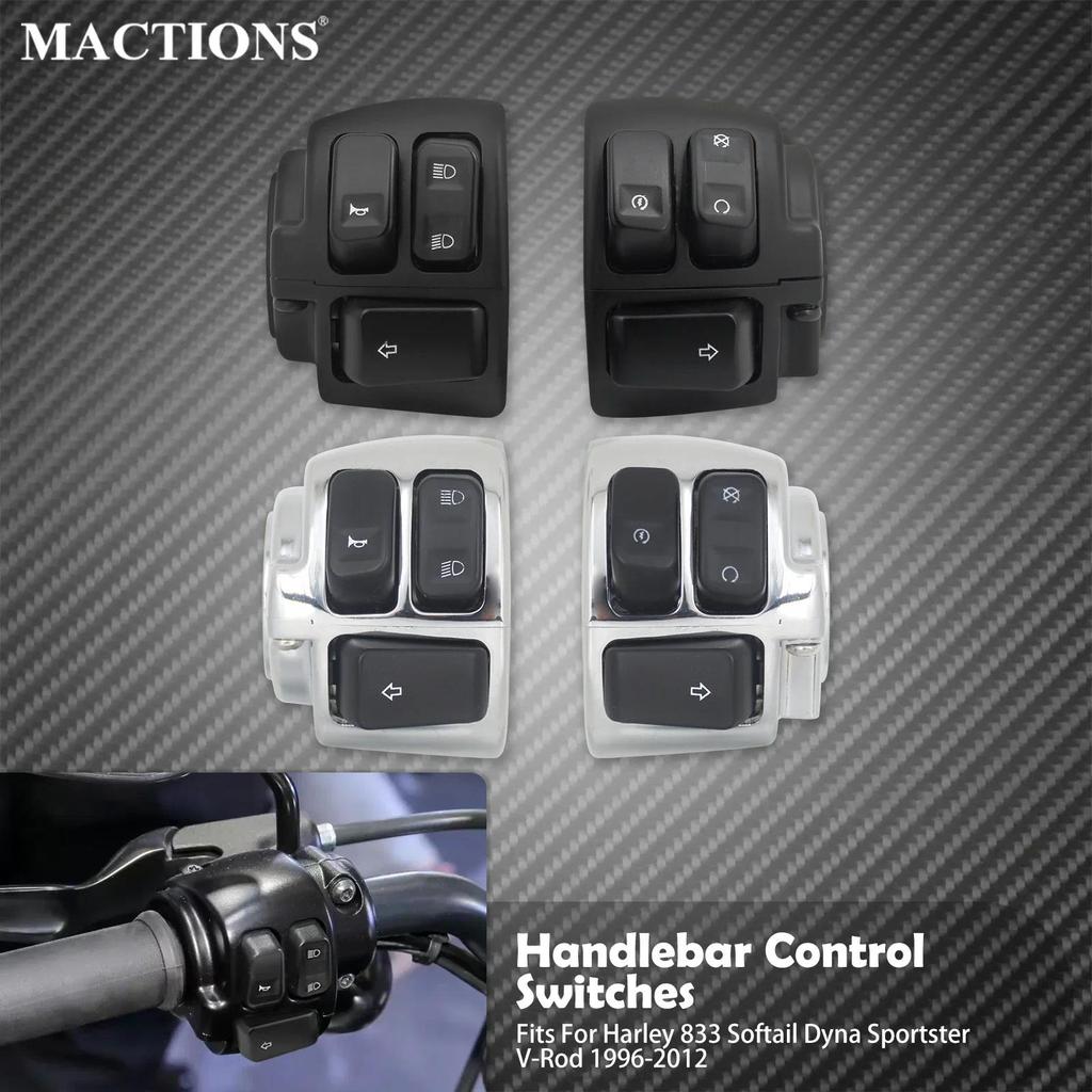 rรถจักรยานยนต์ 1 "Handlebar สวิทช์ควบคุม 25mm Handle Bar เลี้ยวสัญญาณสําหรับ Harley Sportster XL 96-