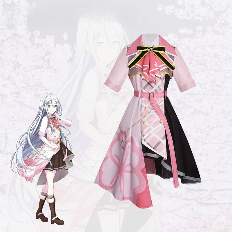 Project Sekai Cosplay - Yoisaki Kanade Sakura คอสเพลย์อะนิเมะเครื่องแต่งกายสองมิติสําหรับผู้หญิง