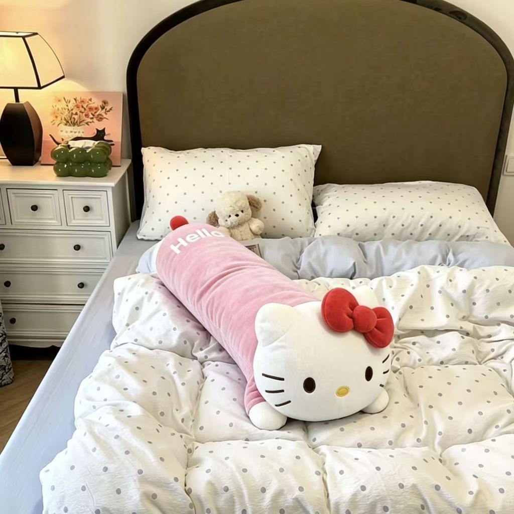 Hello Kitty แมวแถบยาวหมอนเตียงนอนคลิปขาตุ๊กตาตุ๊กตาหมอนโซฟาของขวัญวันเกิด