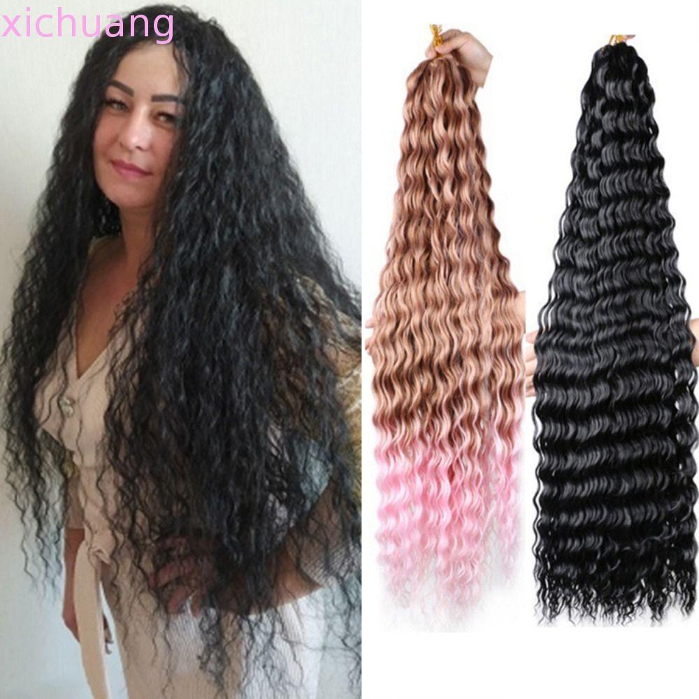 XICHANG ผมโครเชต์บิดลึก, Afro Curls Freetress สังเคราะห์โครเชต์ผม, ยาว 30 นิ้วธรรมชาติหยิกโครเชต์ Br