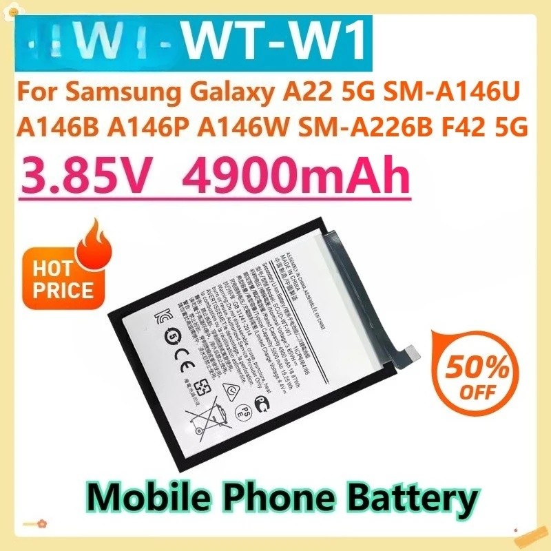 สําหรับ Samsung Galaxy A22 5G SM-A146U A146B A146P A146W SM-A226B F42 5G A14 5G WT-W1 3.85V 4900mAh 