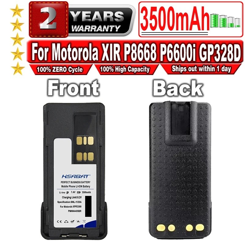 3500mAh PMNN4409 แบตเตอรี่สําหรับ Motorola XPR3300 XPR3500 XPR7350 DP4000 DP4400 DP4401 DP4600 DP460