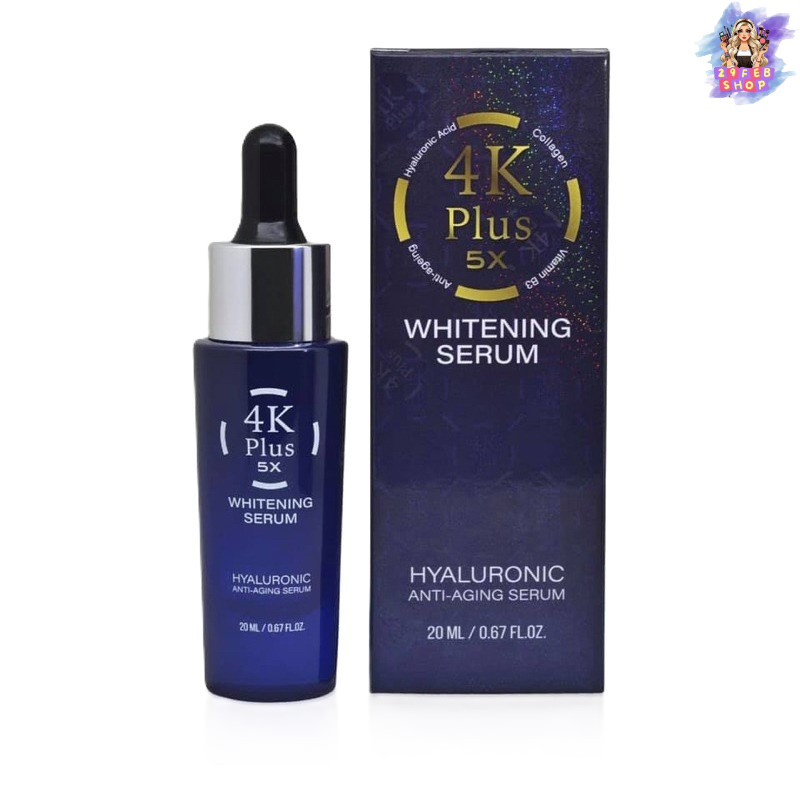 ❤️❤️ เซรั่ม สูตรเข้มข้นผสมไฮยาลูโรนิค คอลลาเจน และวิตามินบี 34K Plus 5X Whitening Serum 20 ml 💓