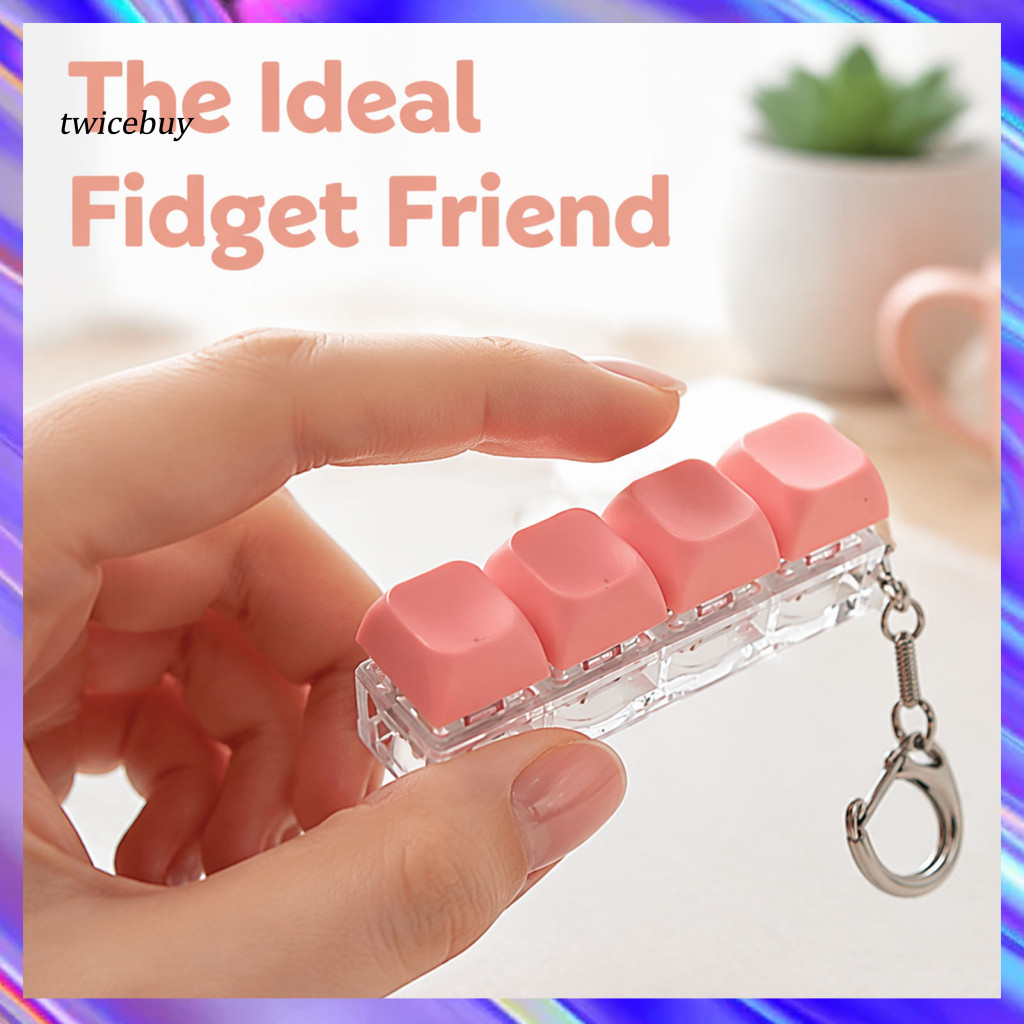 [TY] Fidget Mechanical Keyboard Toy Office Stress Buster Toy 3/4-keys Mechanical Keyboard Fidget Toy