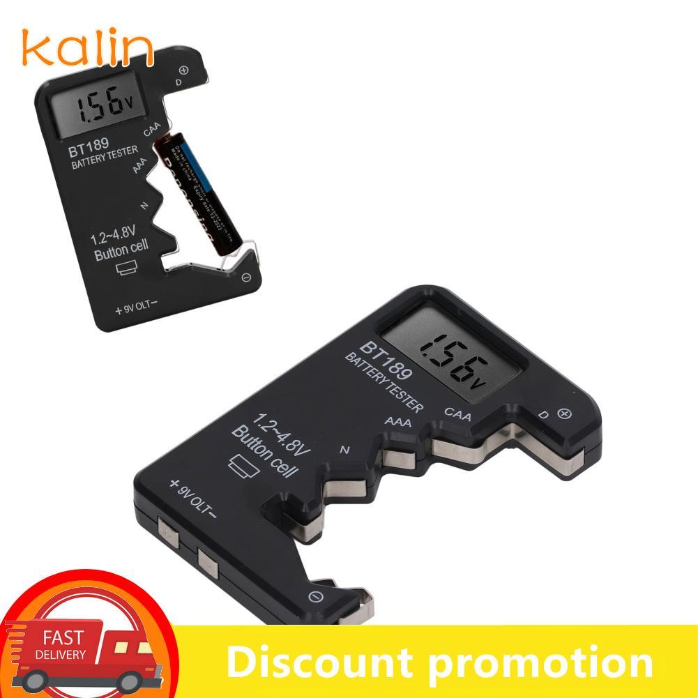 Kalin-th เครื่องทดสอบแบตเตอรี่ Universal Checker ขนาดเล็กสำหรับ C AAA D N 9V 6F22 1.5V 3V ปุ่ม (สีดำ
