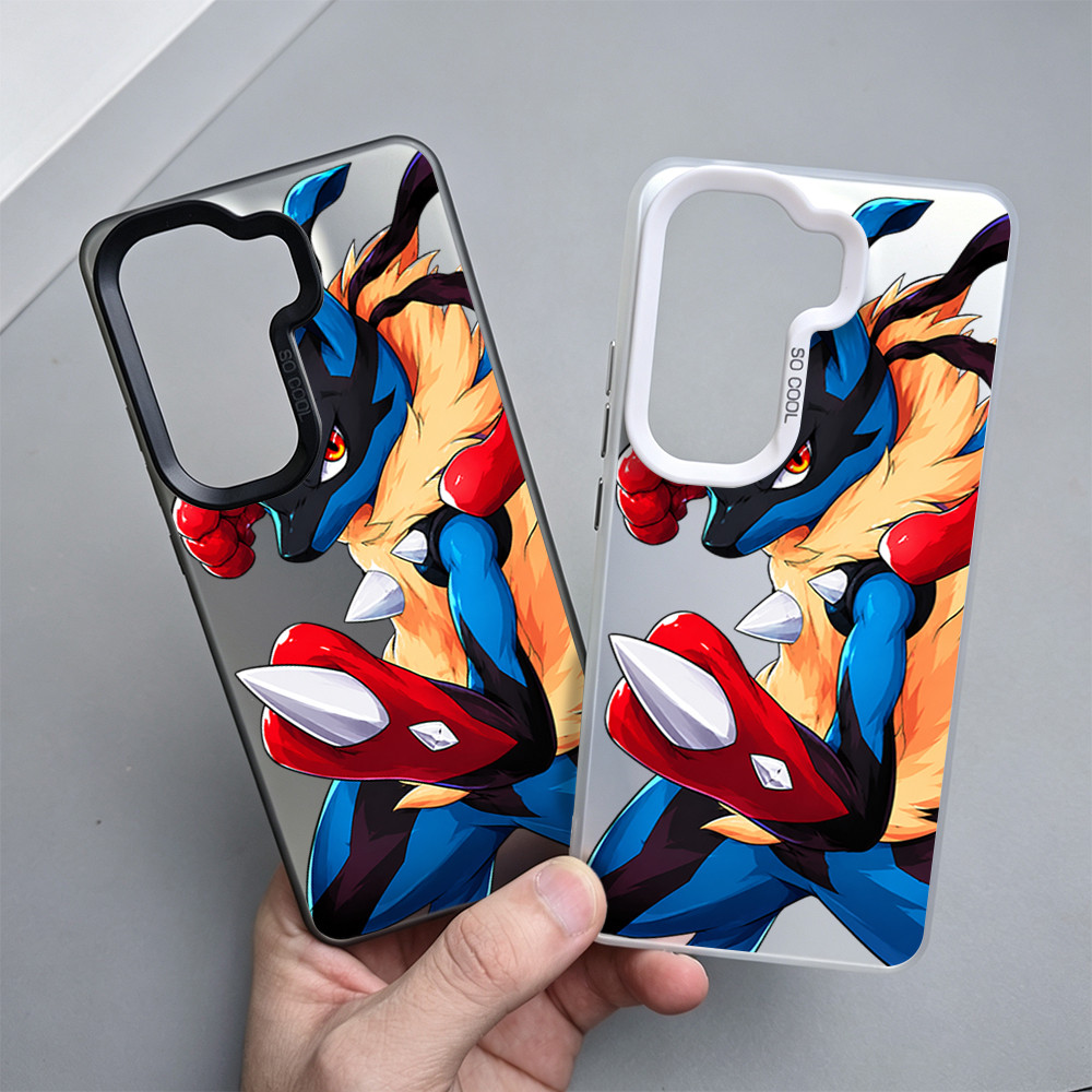 Lucario Retro Matte Case สําหรับ Samsung A16,A07,Galaxy A17,14 Plus,13 Pro Max Super กันกระแทก