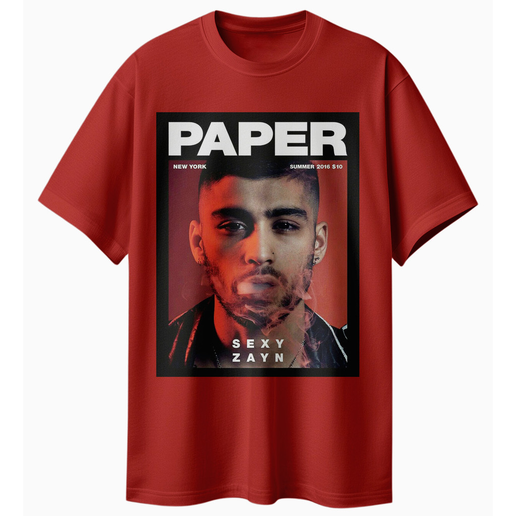 เสื้อยืดสีดําสําหรับผู้ใหญ่พร้อม WESTERN POP BAND MUSIC ZAYN MALIK POSTER PREMIUM TSHIRT