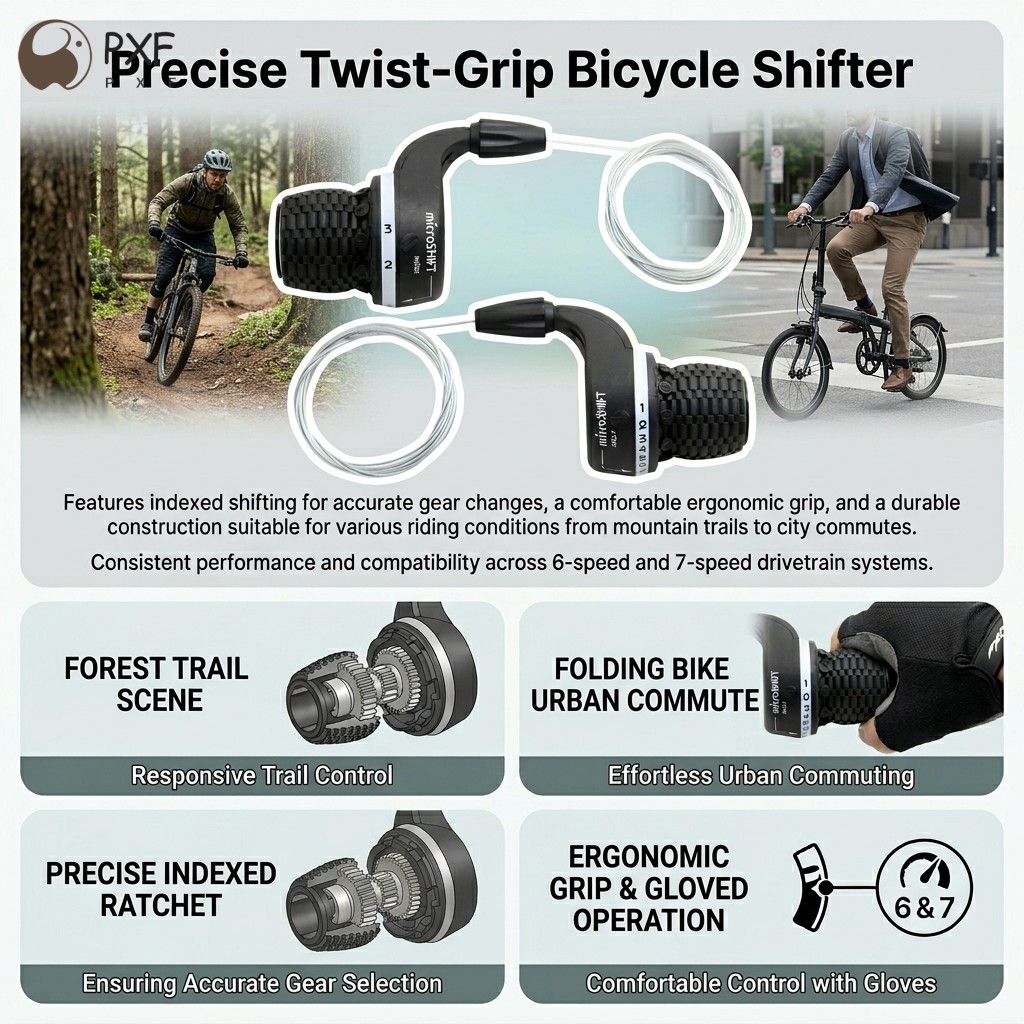 7 Speed Twist-Grip Shifter สําหรับจักรยานจักรยานเสือภูเขาอะไหล่ทดแทนจักรยานเสือหมอบ