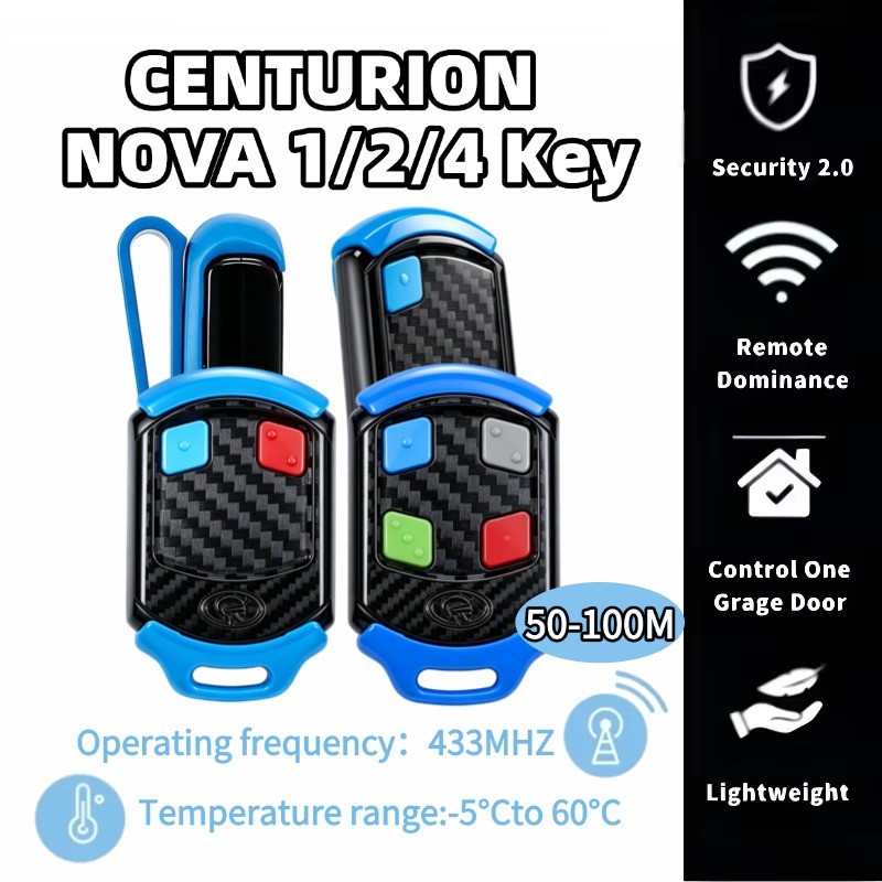 รีโมทคอนโทรลประตู CENTURION NOVA เข้ากันได้กับประตู D2, D5, D10, A10, R3, R5, Vantage และประตูโรงรถ 