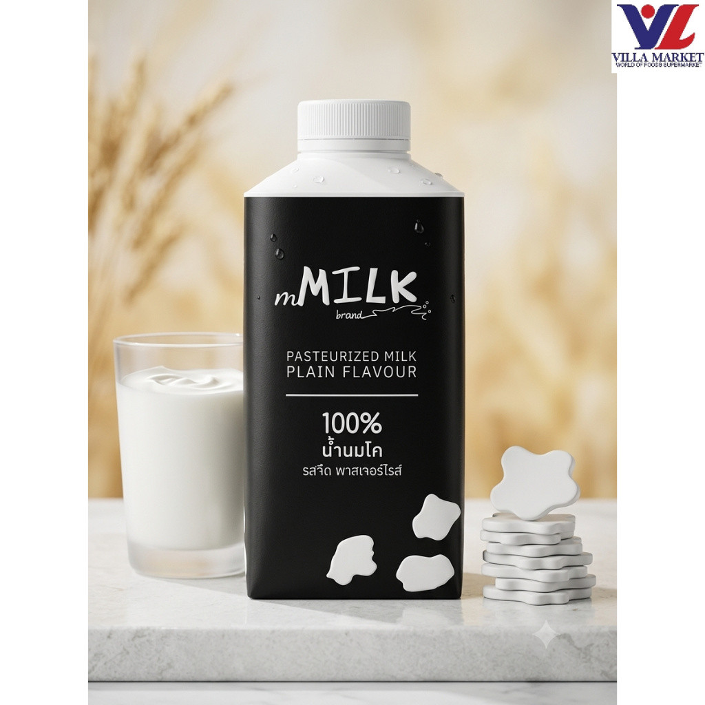 M Milk นมสดพาสเจอร์ไรส์ รสจืด 430 M เอ็มมิลค์ นมพาสเจอร์ไรส์ รสจืด 430 มล.