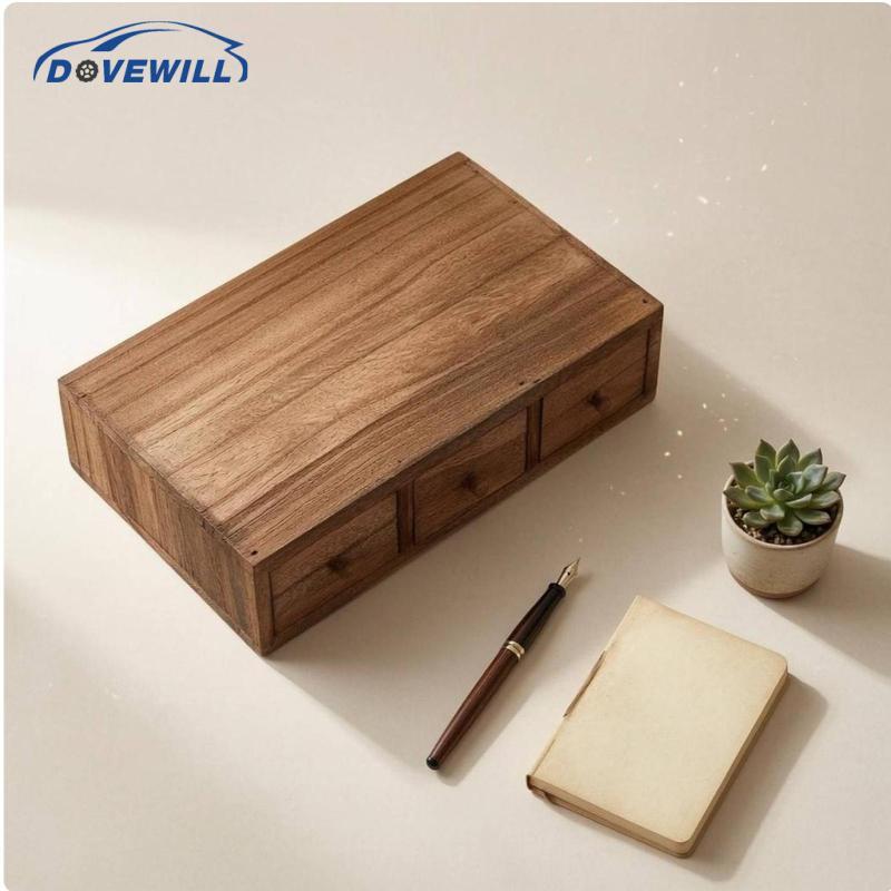 [Dovewill] Tabletop Drawer Organizer Pull out Drawer Wood Desk Organizer 1-ลิ้นชัก