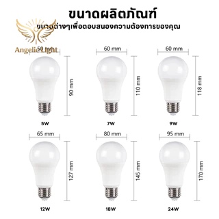 รุ่นอัปเดต 2026 หลอดไฟ E27 220V LED ส่องแสงสีขาว กำลังวัตต์ 3-24W แพ็ค 10 ดวง ประหยัดเงิน
