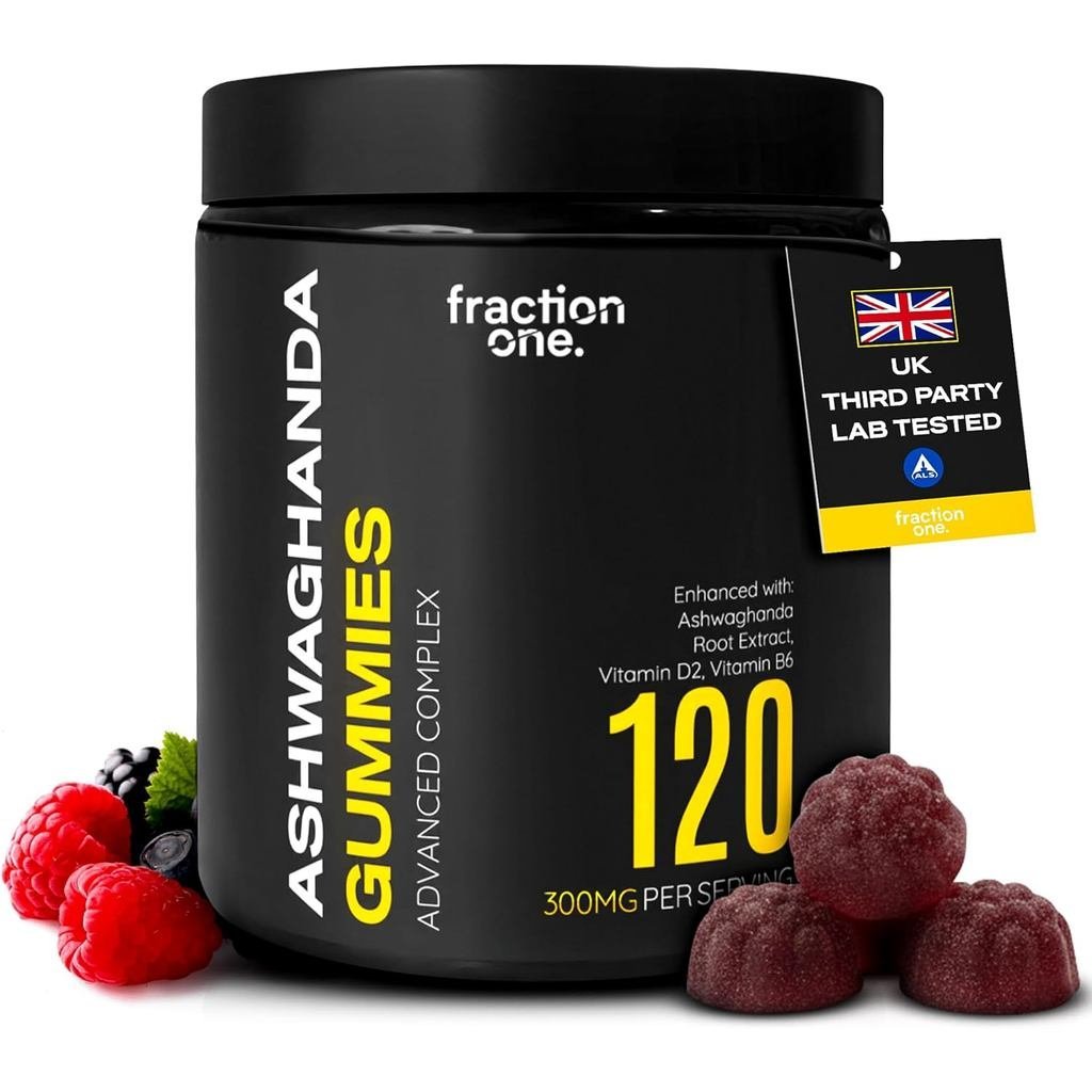 Fraction Ashwagandha 120 300 มก. ต่อเสิร์ฟ Enhanced กับ D2 & B6 Root Extract พอร์ต Stress & Energy B
