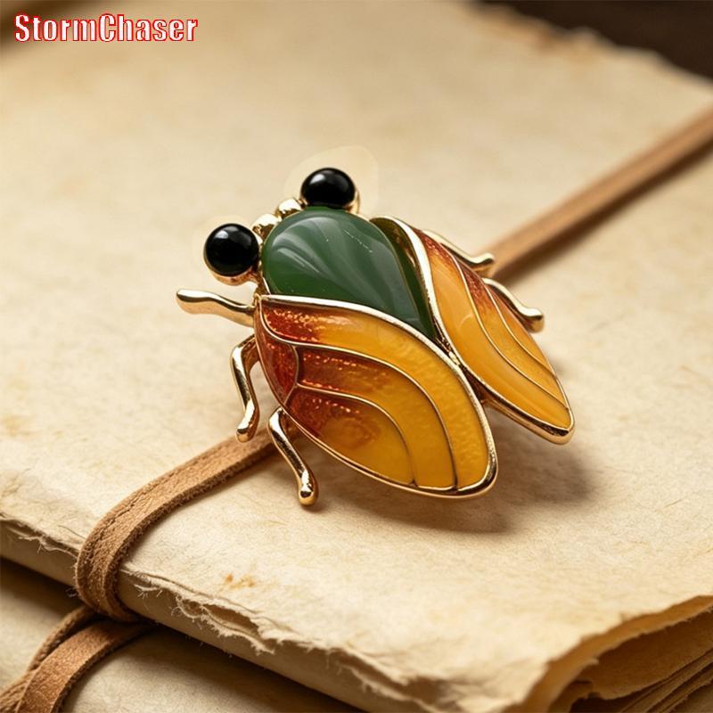 [Storm-t] Vintage Cicada เข็มกลัด Rust-Proof ทนทานแมลงเครื่องประดับ Pin 1 PC Unisex สําหรับผู้หญิงผู