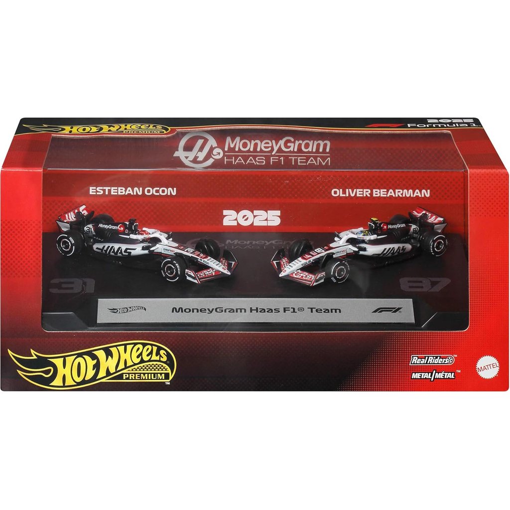 Hot Wheels Premium F1 MoneyGram Haas F1 Team Esteban Ocon & Oliver Bearman JMM97-4B10