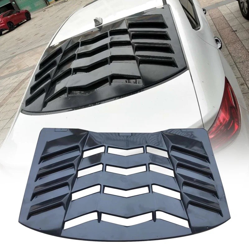 OO3R Hyundai Elantra 2016-2018 หน้าต่างด้านหลัง Louver ฝาครอบกระจกรถยนต์วัสดุ ABS สีดําด้านอุปกรณ์เส