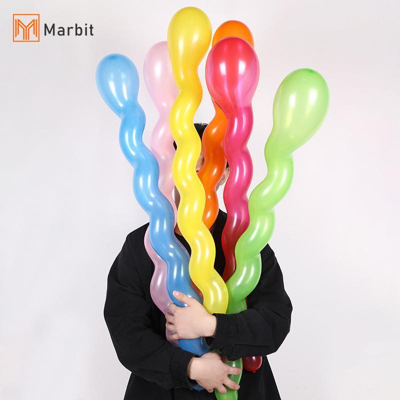 Marbit 100 ชิ้นหลากสีเกลียวยาวบอลลูนที่ไม่ซ้ํากัน Twist เกลียวบอลลูนยางงานแต่งงานสุขสันต์วันเกิดตกแต่งวันหยุดของเล่นเด็ก