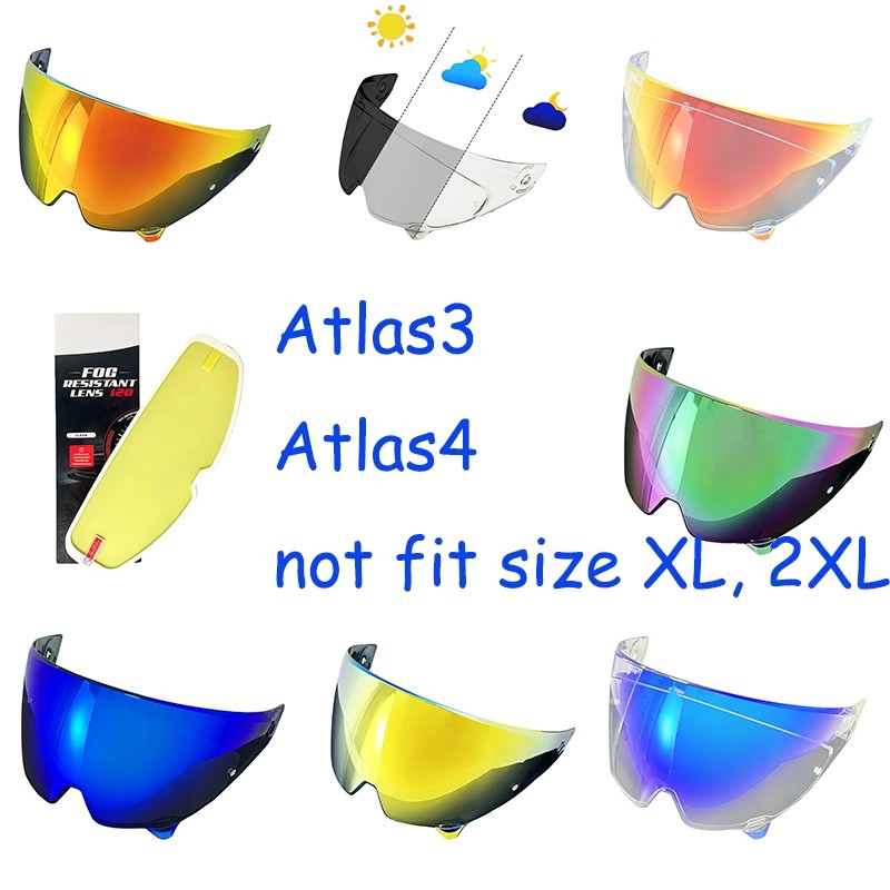 Ruroc Atlas3/Atlas4 ชิลด์หมวกกันน็อค เลนส์ กระบังหน้า Pinklock ไม่พอดี XL, 2XL