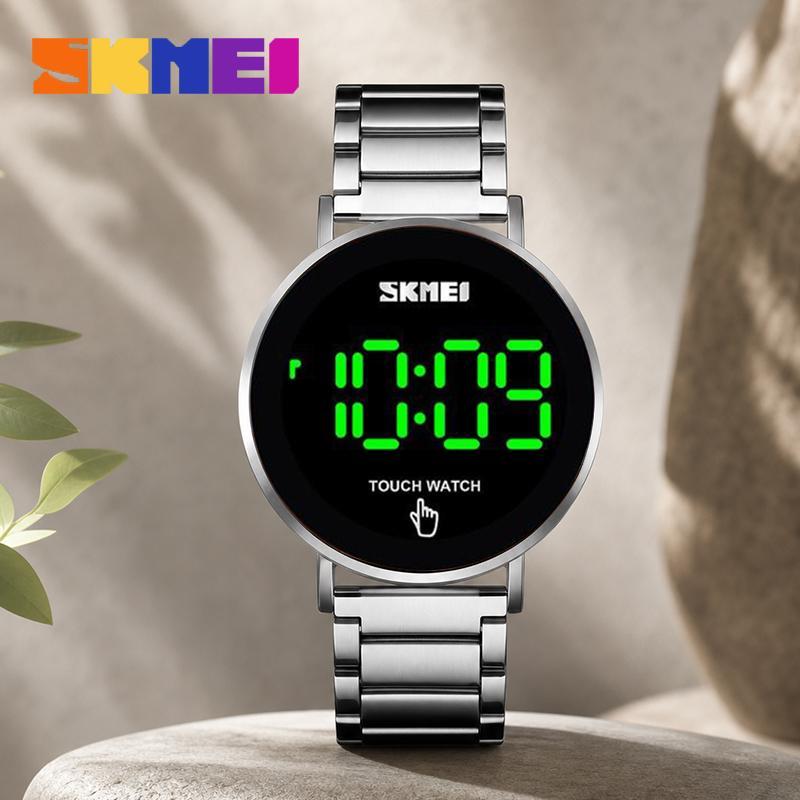 SKMEI สมี ผู้ชายแฟชั่นหน้าจอสัมผัส ไฟ นํา นาฬิกาดิจิตอล นาฬิกาควอตซ์ นาฬิกากันน้ํา 1550