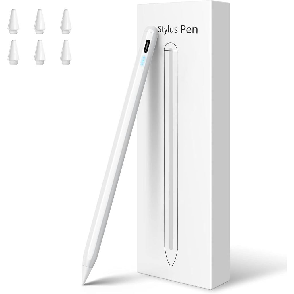ปากกาสไตลัสสําหรับ iPad,10 Mins Quick Charge Active Pencil สําหรับ iPad 2018-2024,Palm Remove Tilt S