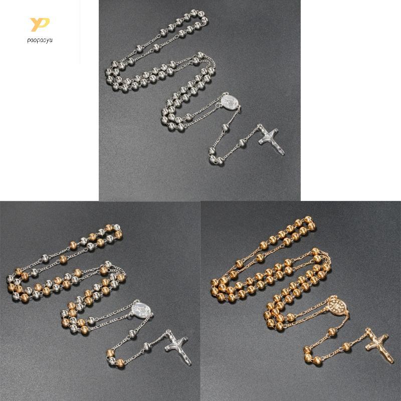 PPY Crucifix จี้สร้อยคอสร้อยคอลูกประคําสําหรับผู้ชายผู้หญิงเด็ก Jewellery