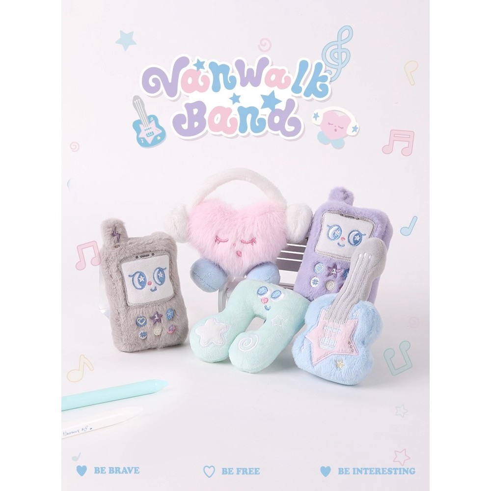 vanwalk พวงกุญแจ กระเป๋าพวงกุญแจ VANWALK happy band น่ารักหมายเหตุกระเป๋าจี้สาวของขวัญพวงกุญแจตุ๊กตา