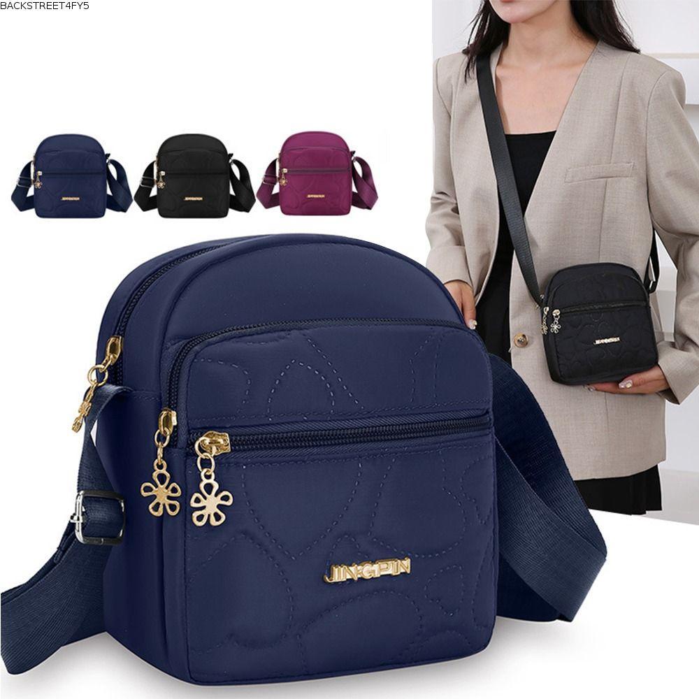 BACKSTAGEEET4FC3 Messengers Bag, Multi-Channel Multifunctional Small Square Bags, Nylon Crossbody Mo