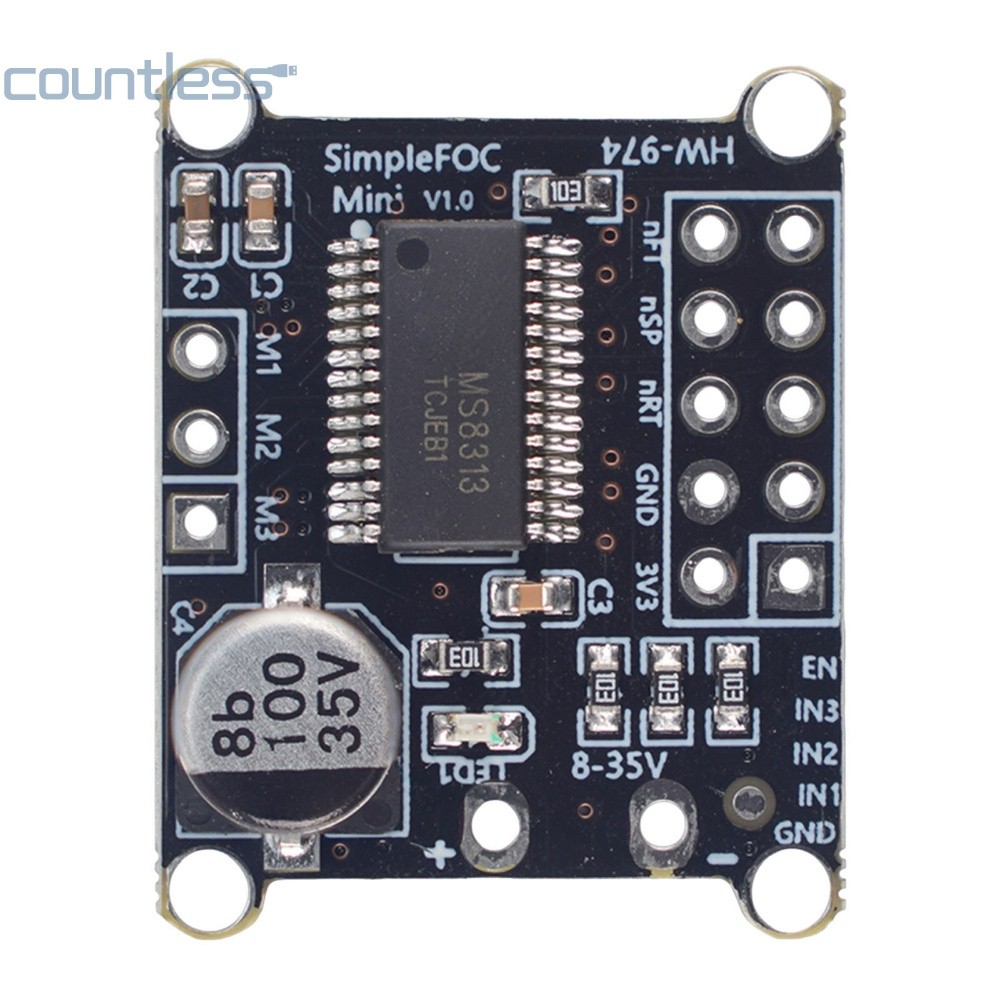 1PCS สําหรับ FOC Mini DC มอเตอร์ไร้แปรง Controller Driver Board 8-30V อินพุต 2.5A เอาต์พุต FOC ควบคุ