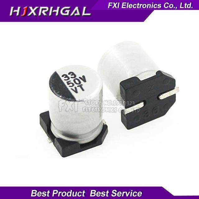 10pcs Electrolytic Capacitor 50V33UF 33UF50V 33uF 50V SMD อลูมิเนียม Electrolytic Capacitor 6.3*7.7 