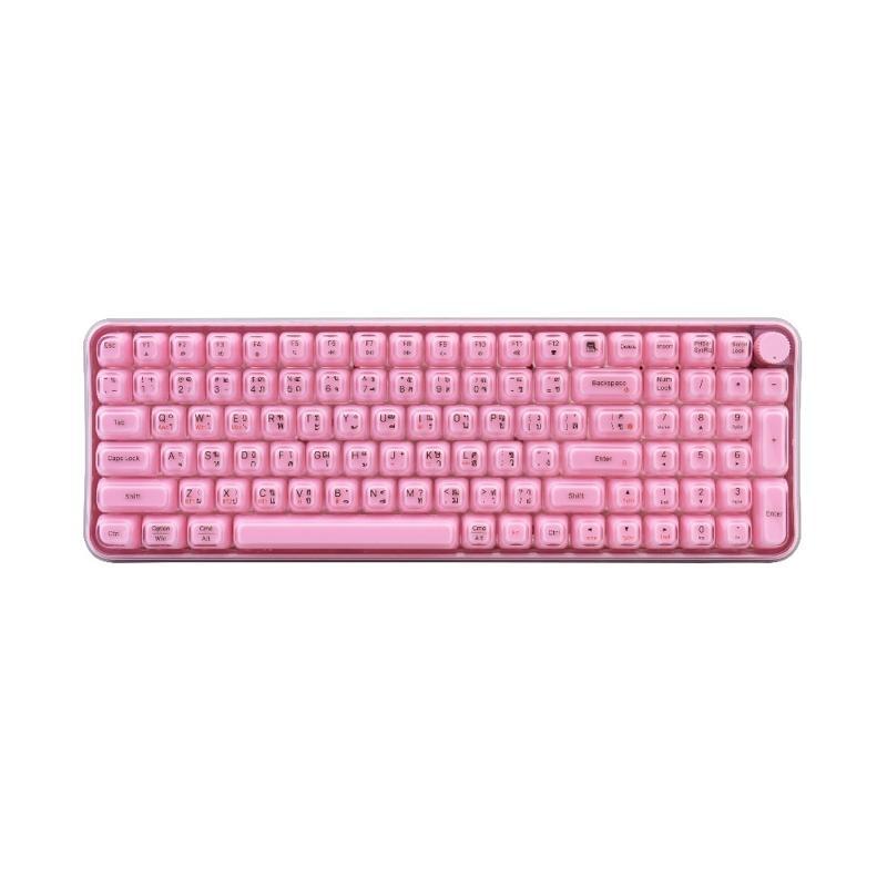 GEEZER คีย์บอร์ดไร้สาย รุ่น Jelly สีชมพู (RGB/Tri-Mode/1500mAh)