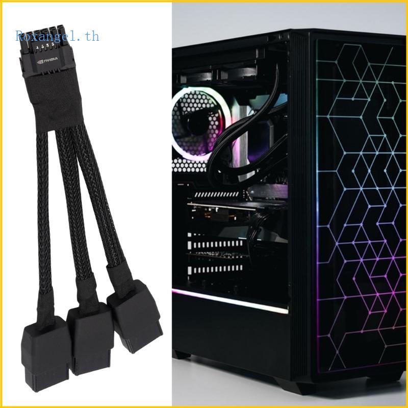 ROX 3x8Pin To 16Pin GPU Power Adapter Cable 600W 12VHPWR Connector สําหรับ RTX4090 กราฟิกการ์ดขั้วโล