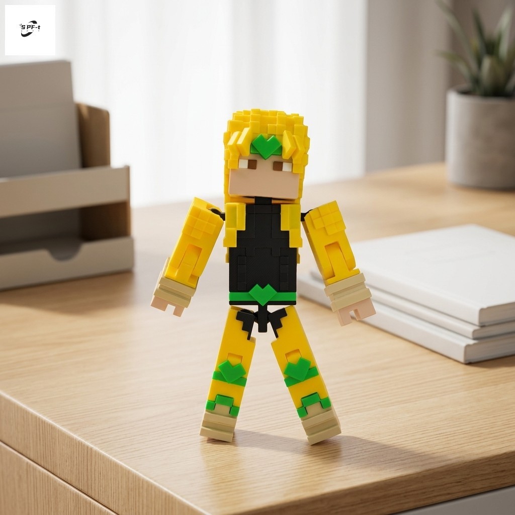 Pixel Art Jotaro Dio Action Figure Posable ABS ของเล่นสะสม