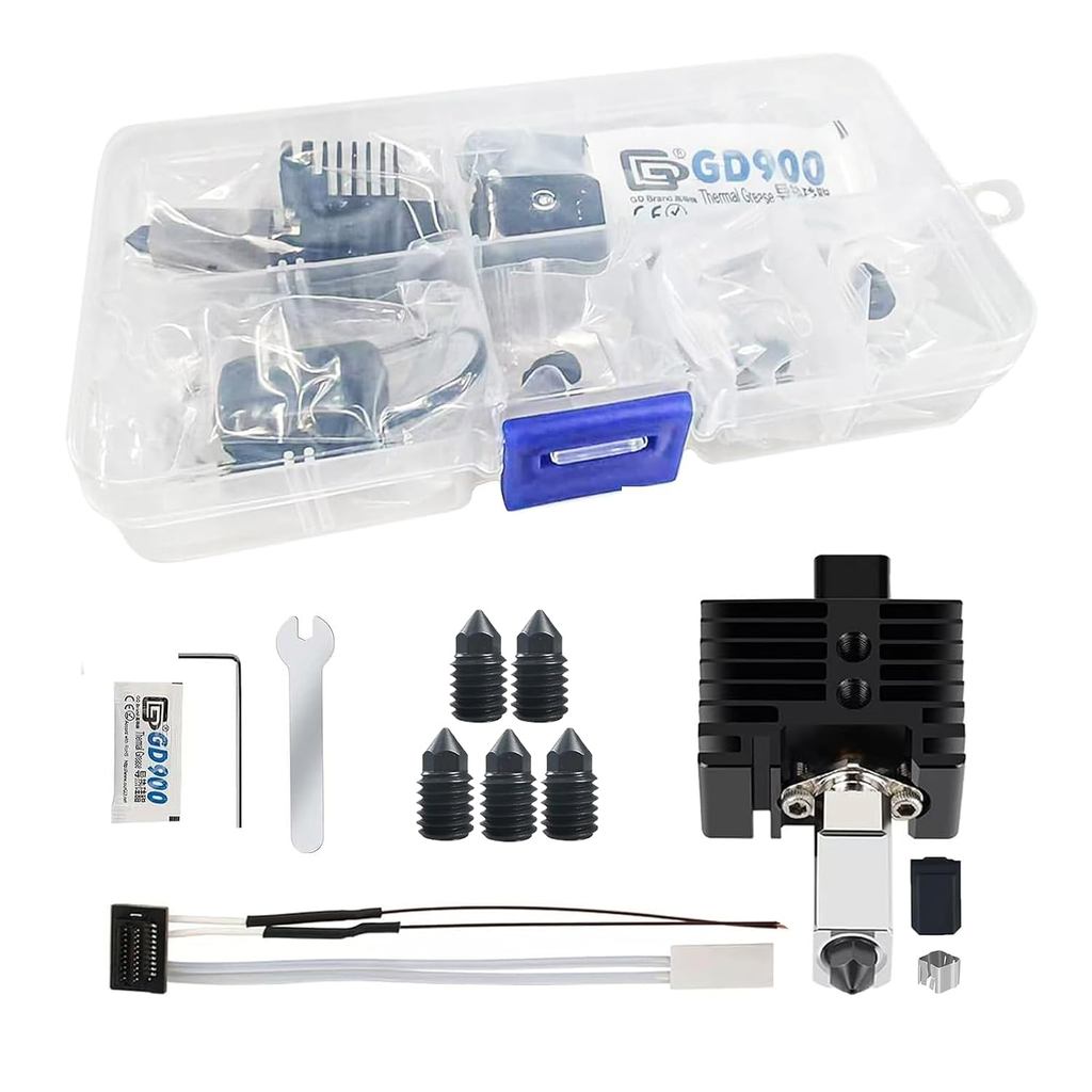 Hotend P1P/P1S Assembly พร้อมหัวฉีดสแตนด์บายเข้ากันได้กับBambu Lab P1P/P1S Series 3Dเครื่องพิมพ์, 5 