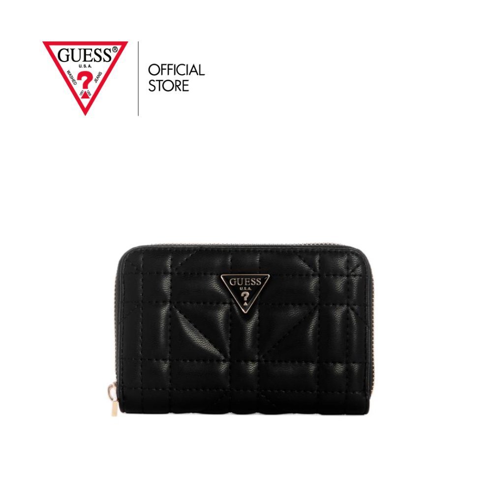 กระเป๋า Guess รุ่น QG9625140 EDITA SLG MEDIUM ZIP AROUND สีดำ