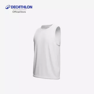 Decathlon Men'S Running Tank Top Kiprun Run 100 เสื้อกล้ามวิ่งสำหรับผู้ชายรุ่น Run 100 - White