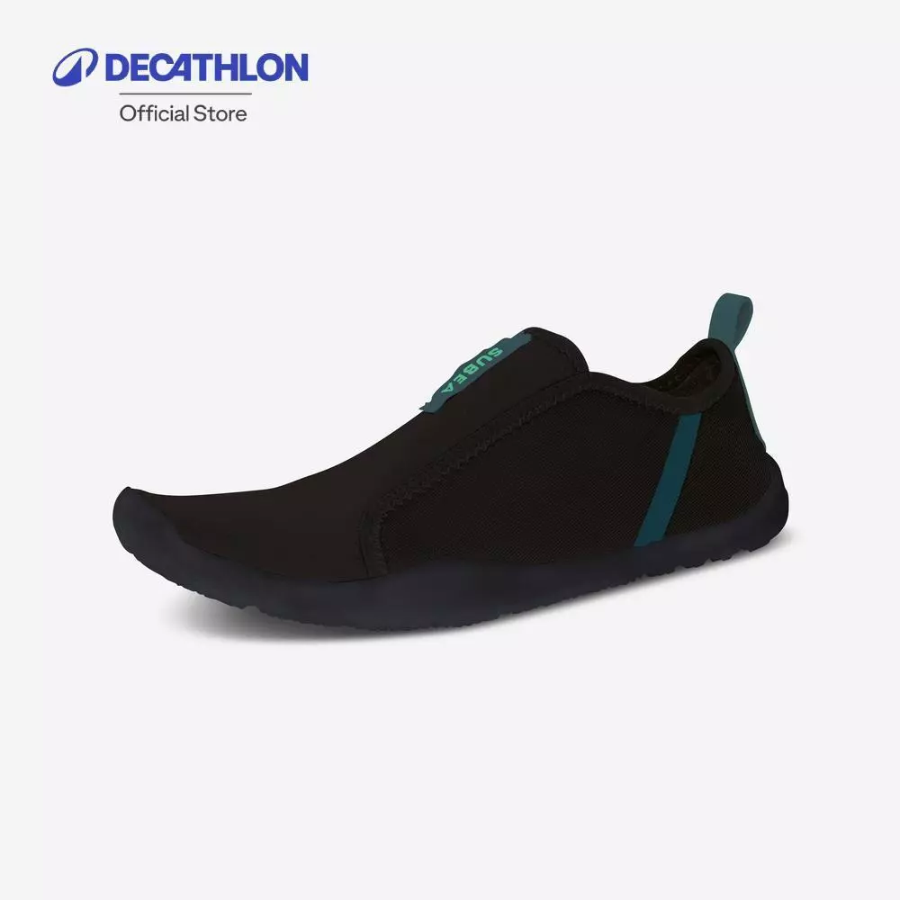 Decathlon Adult Elasticated Water Shoes Aquashoes 120 รองเท้าลุยน้ำเนื้อผ้ายางยืดสำหรับผู้ใหญ่ รุ่น 120 - Black