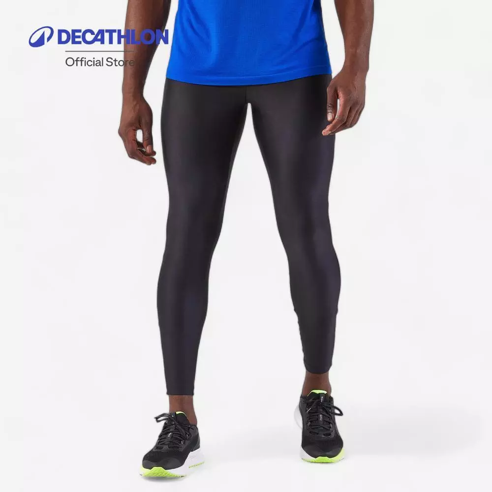 Decathlon Men'S Running Leggings กางเกงวิ่งผู้ชายรัดรูประบายอากาศได้ดี รุ่น Kiprun Run 100 - Black
